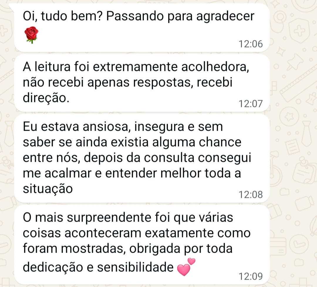 Depoimento de cliente no WhatsApp
